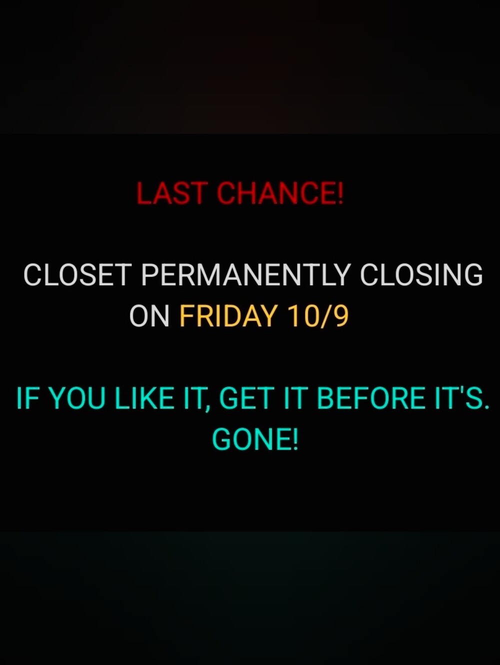 End Of Closet!